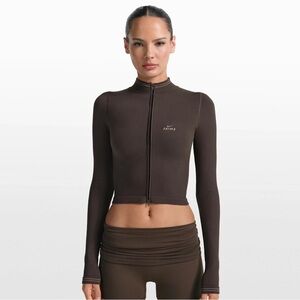 NWT NIKE SKIMS ribbed seamless ZIP UP CROP JACKET in Phoenix xs